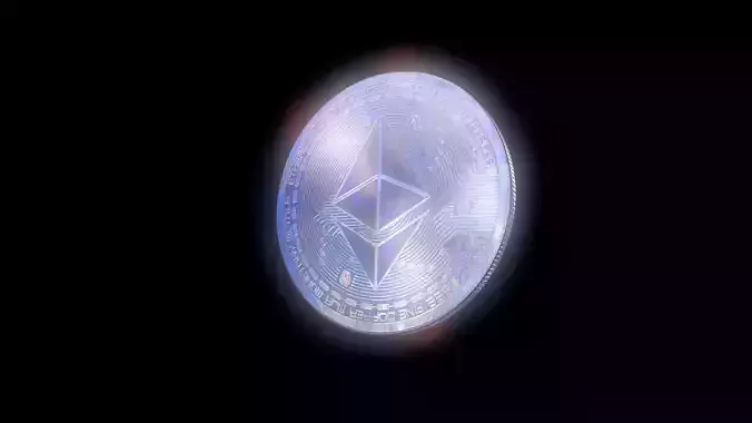 Ethereum cryptocurrency 3D model