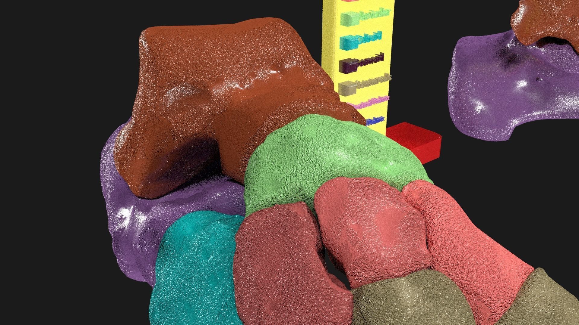 Foot Seperated Bones With colour coded  3D model_6