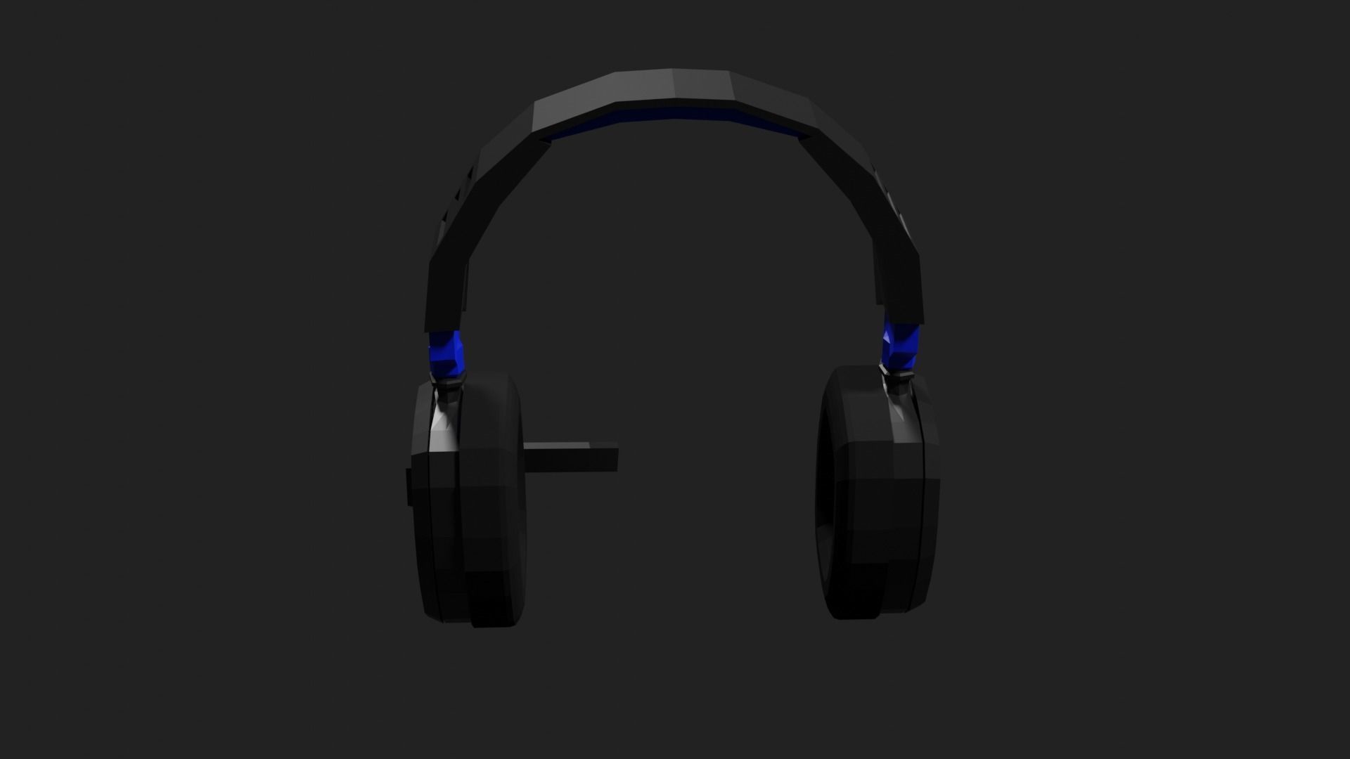 Lowpoly Style Gaming Headset Low-poly 3D model_13