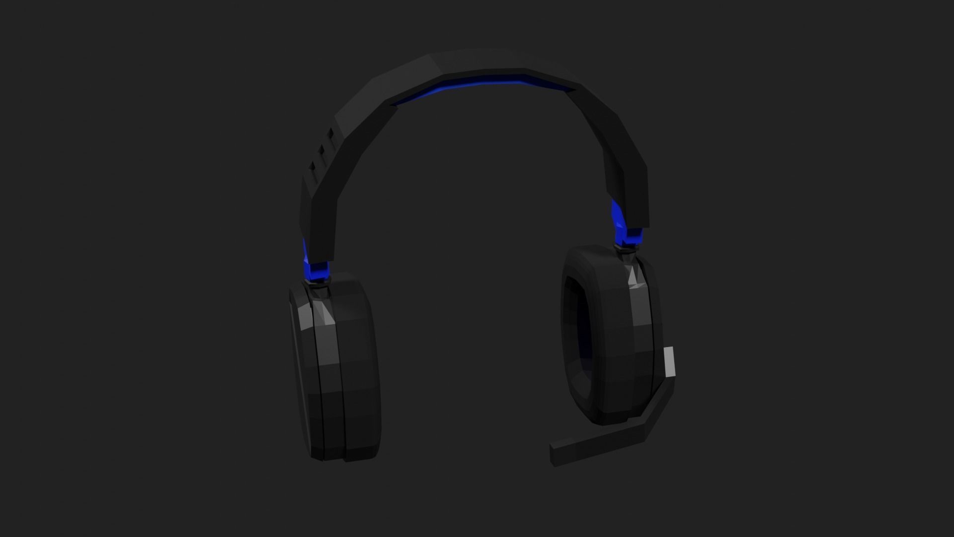 Lowpoly Style Gaming Headset Low-poly 3D model_3