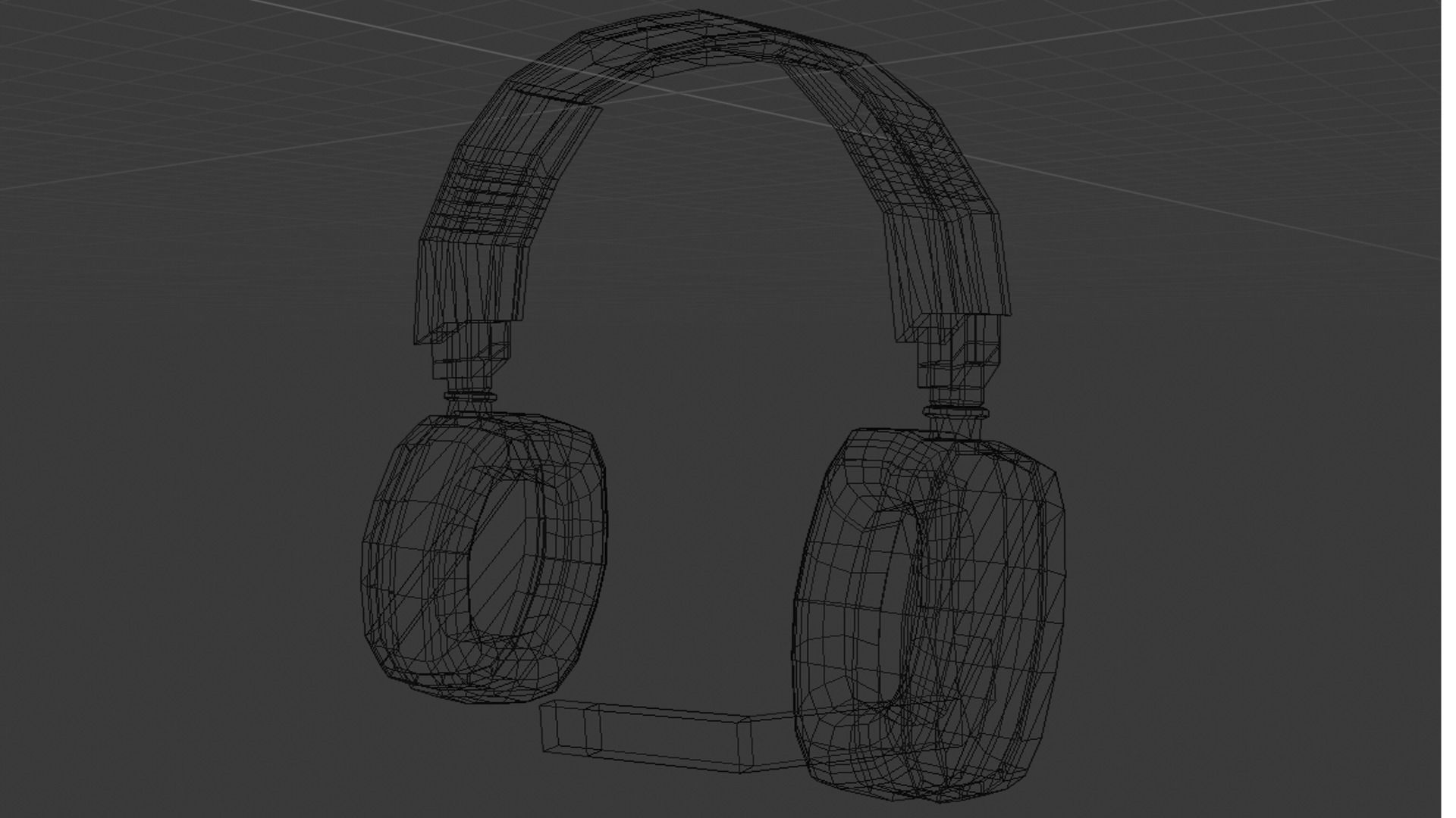 Lowpoly Style Gaming Headset Low-poly 3D model_23