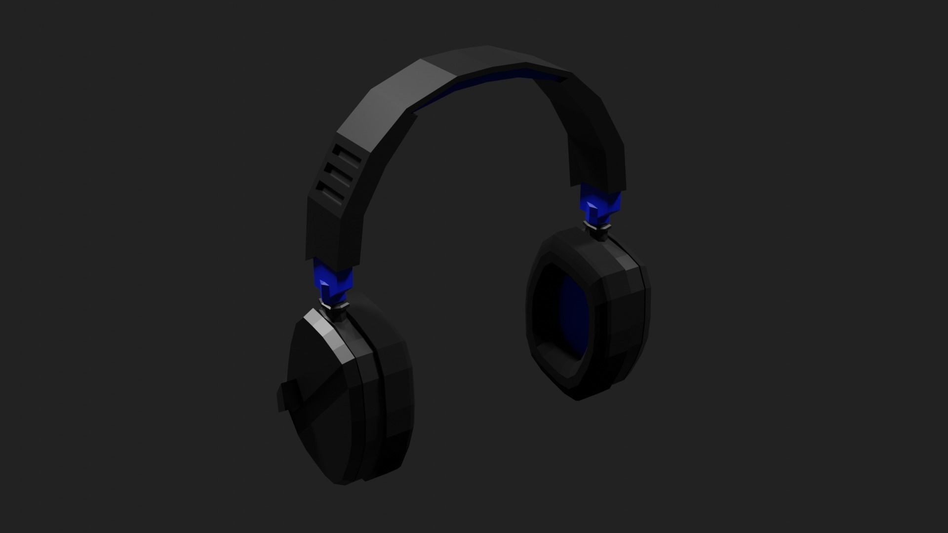 Lowpoly Style Gaming Headset Low-poly 3D model_11