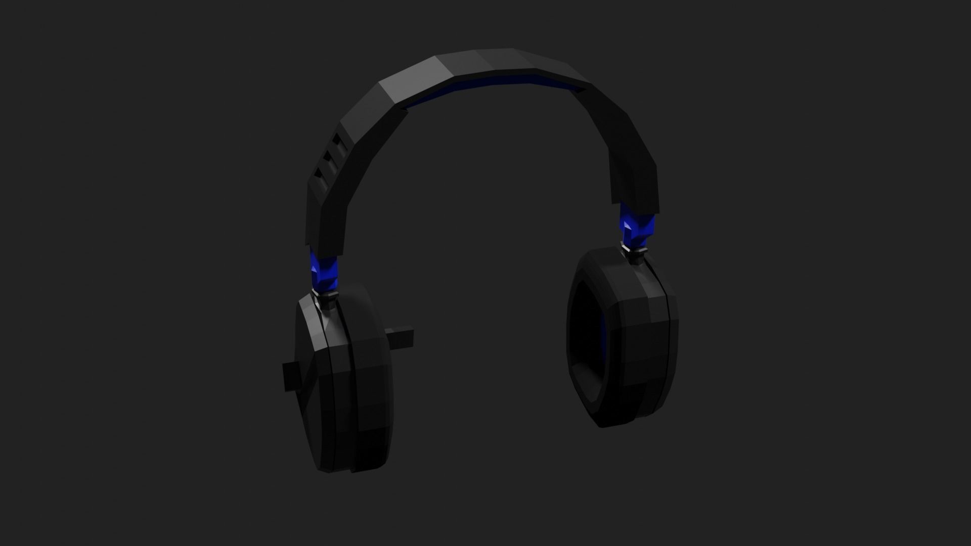 Lowpoly Style Gaming Headset Low-poly 3D model_12