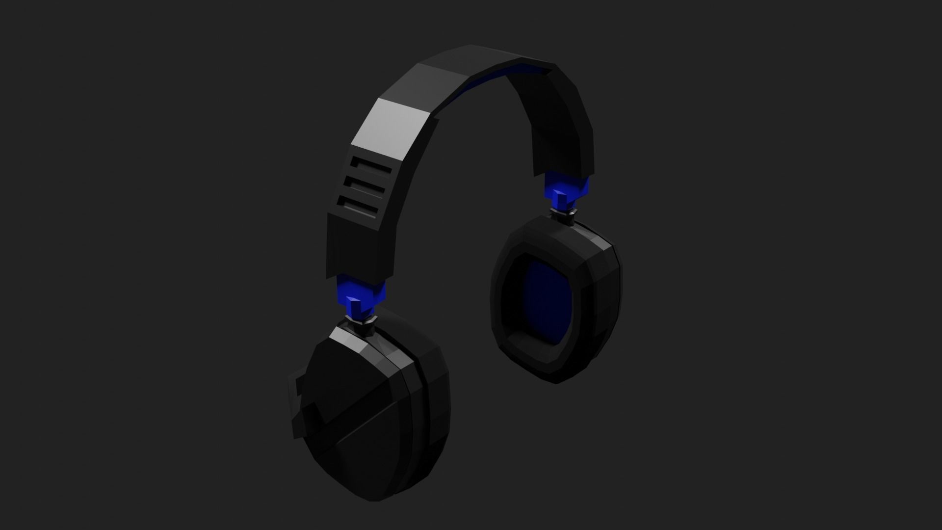 Lowpoly Style Gaming Headset Low-poly 3D model_10