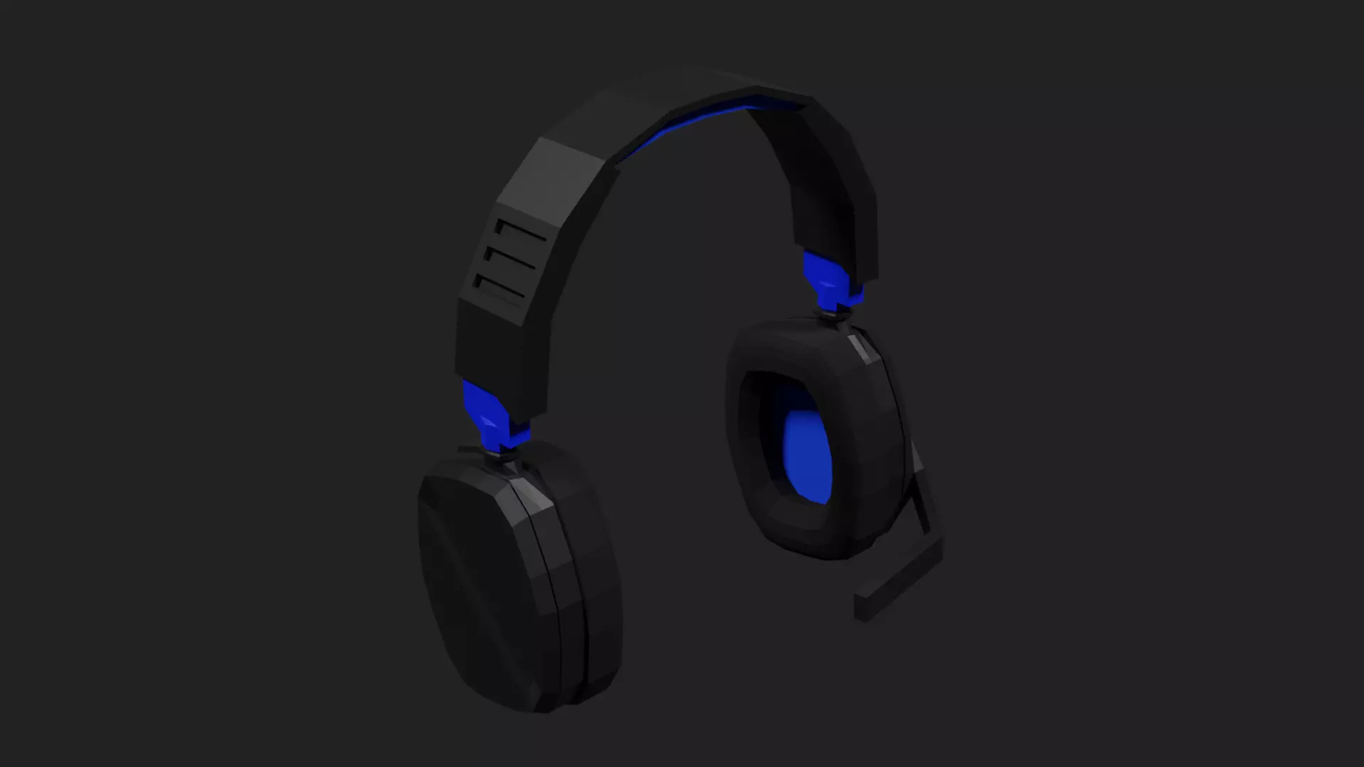 Lowpoly Style Gaming Headset Low-poly 3D model_0