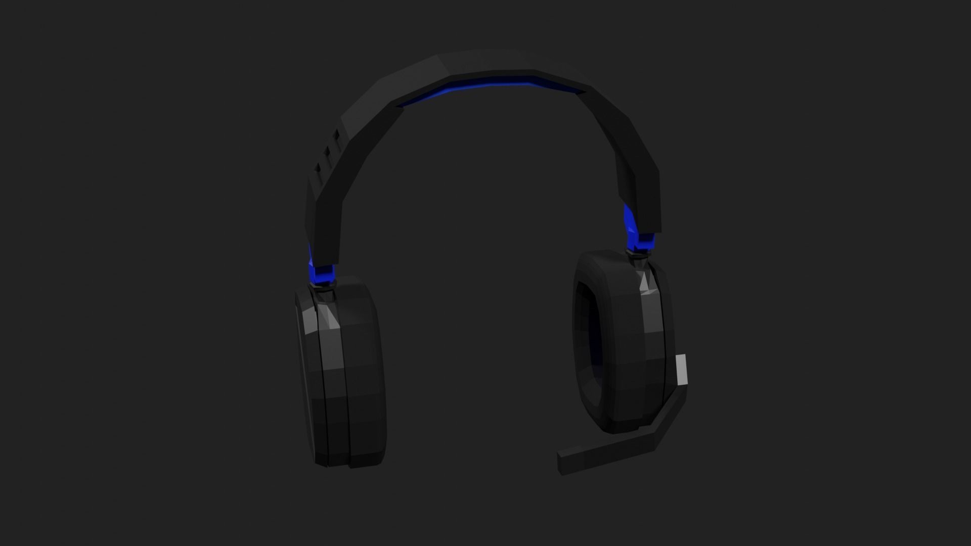 Lowpoly Style Gaming Headset Low-poly 3D model_21