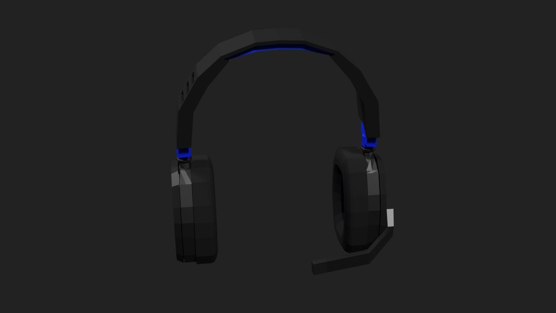 Lowpoly Style Gaming Headset Low-poly 3D model_22