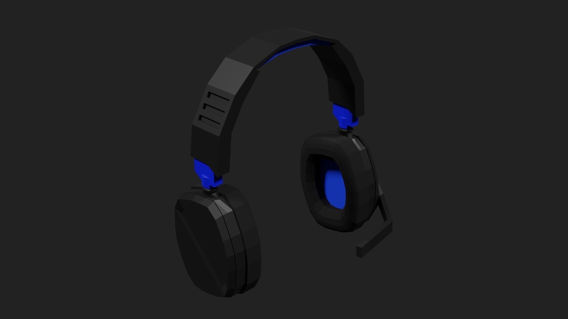 Lowpoly Style Gaming Headset Low-poly 3D model_19