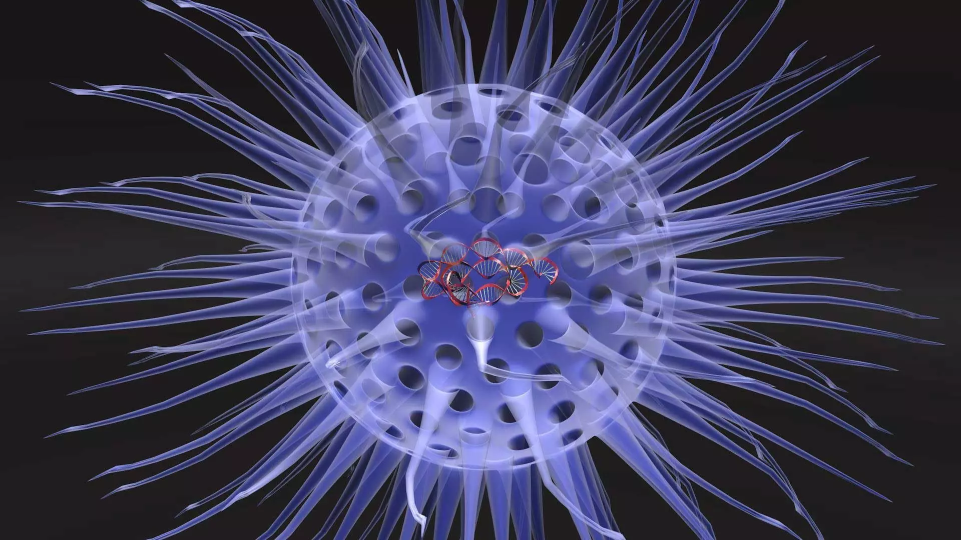 Virus animated with DNA detailed 3D model_0