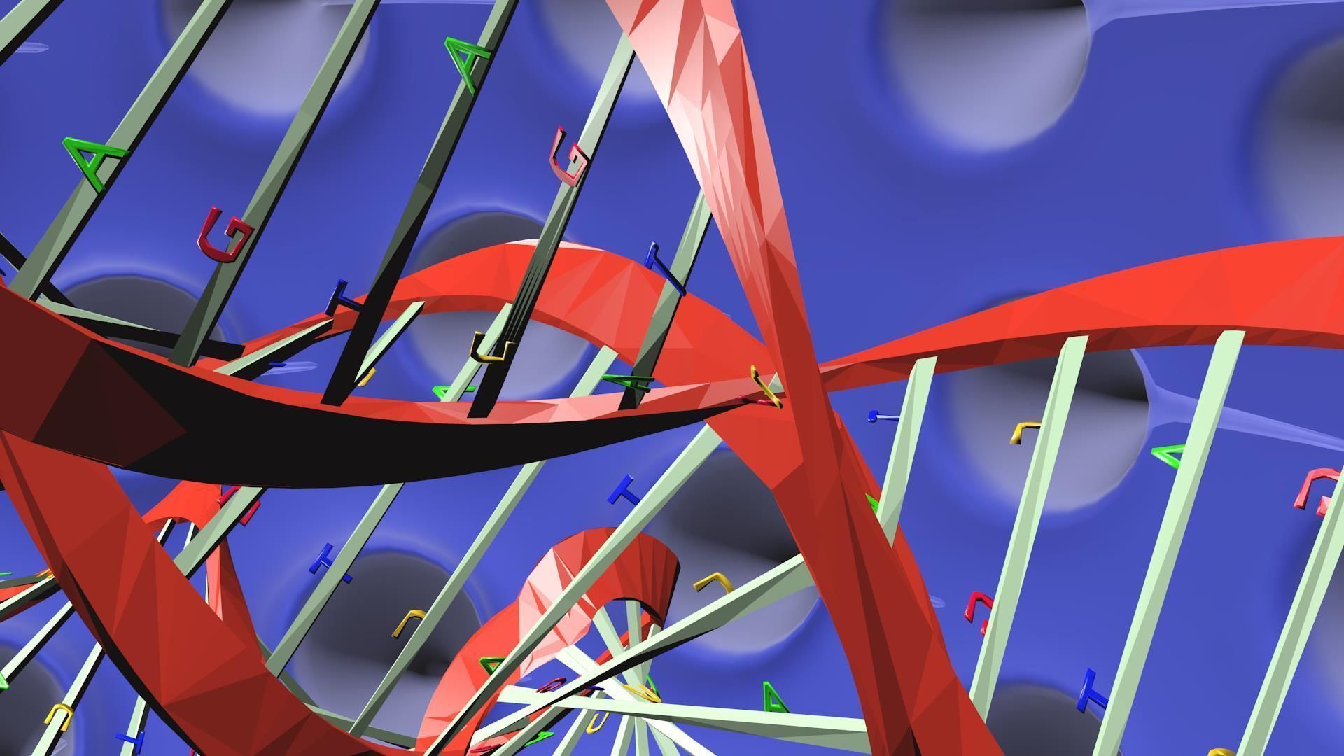 Virus animated with DNA detailed 3D model_2