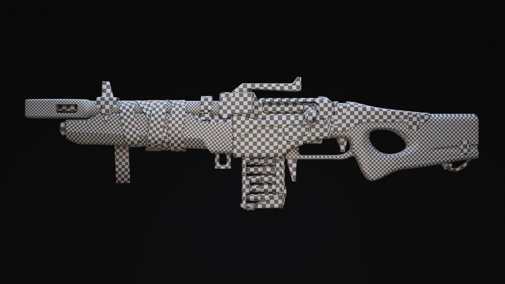 Rifle Sci-Fi Post Apocalypse Game Ready Low-poly 3D model_2