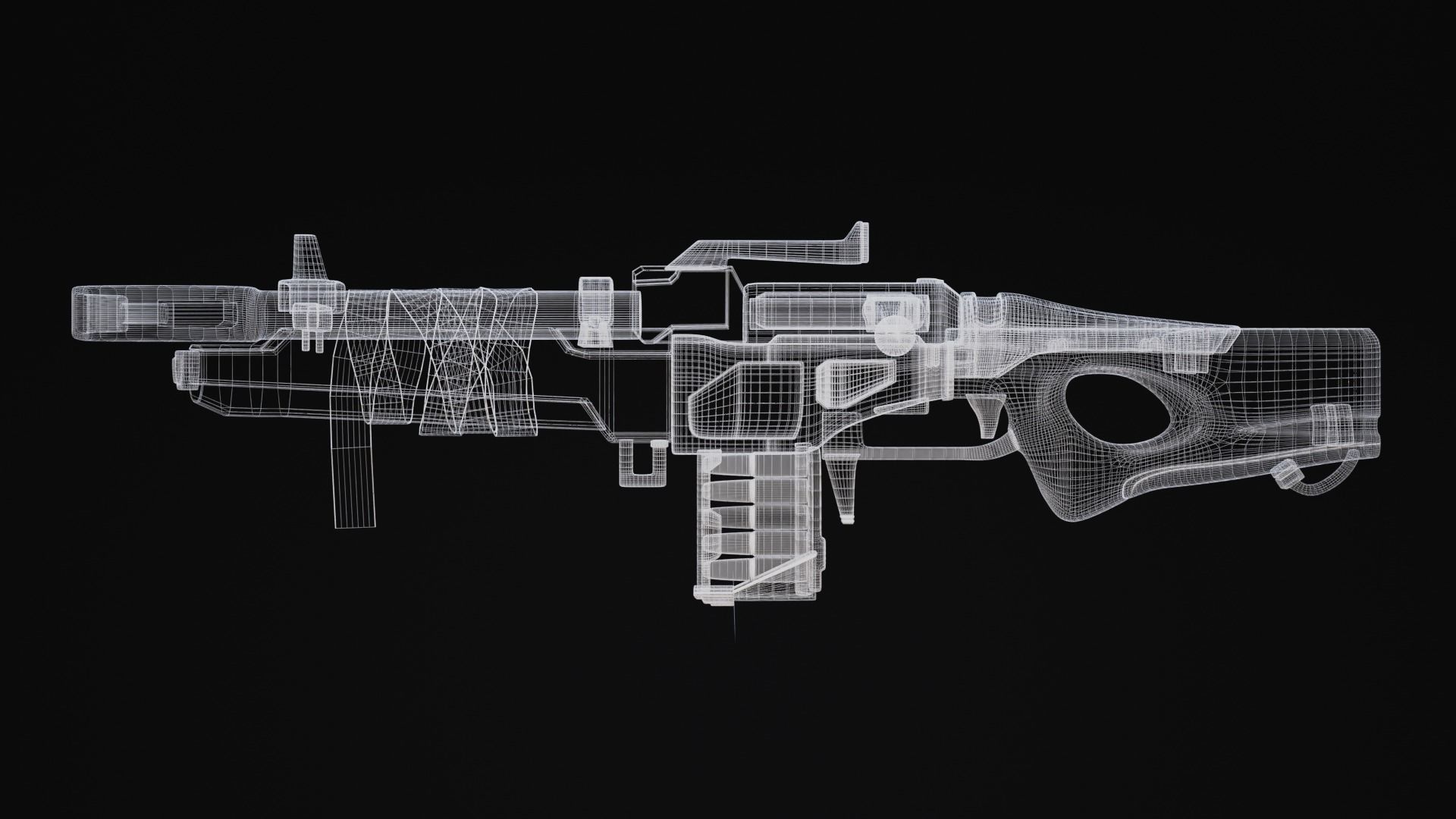 Rifle Sci-Fi Post Apocalypse Game Ready Low-poly 3D model_3