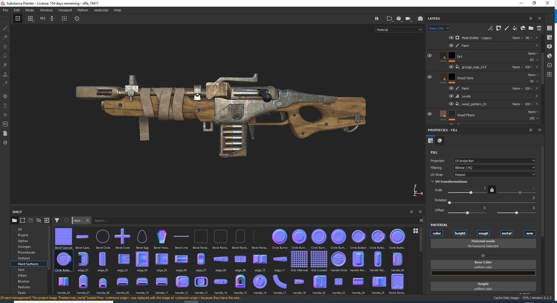 Rifle Sci-Fi Post Apocalypse Game Ready Low-poly 3D model_6