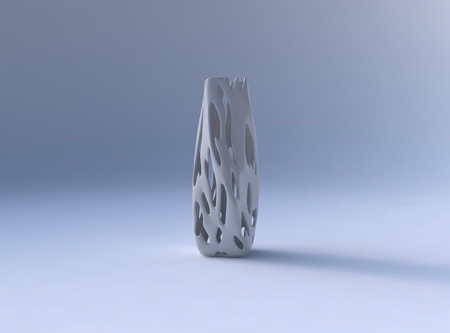Vase twisted rectangle with smooth cuts 3D print model_4