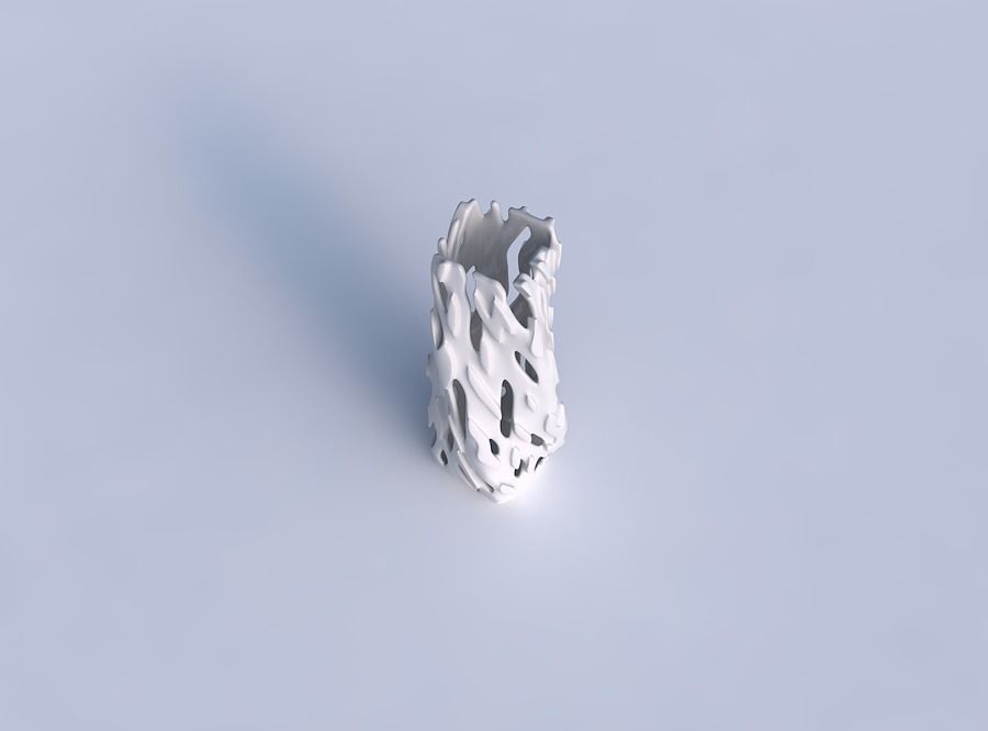 Vase twisted rectangle with smooth cuts and bulges 3D print model_1