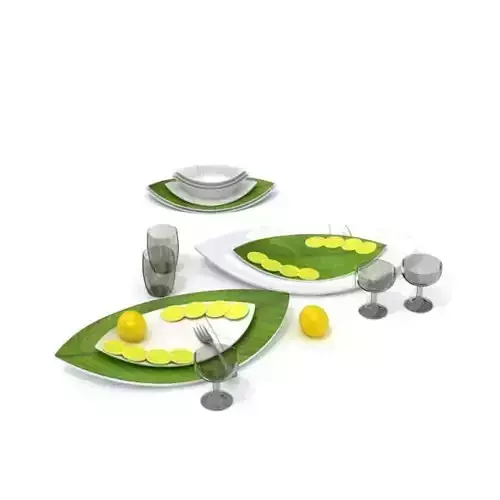 Kitchenware Bowl Plates Knife And Glasses