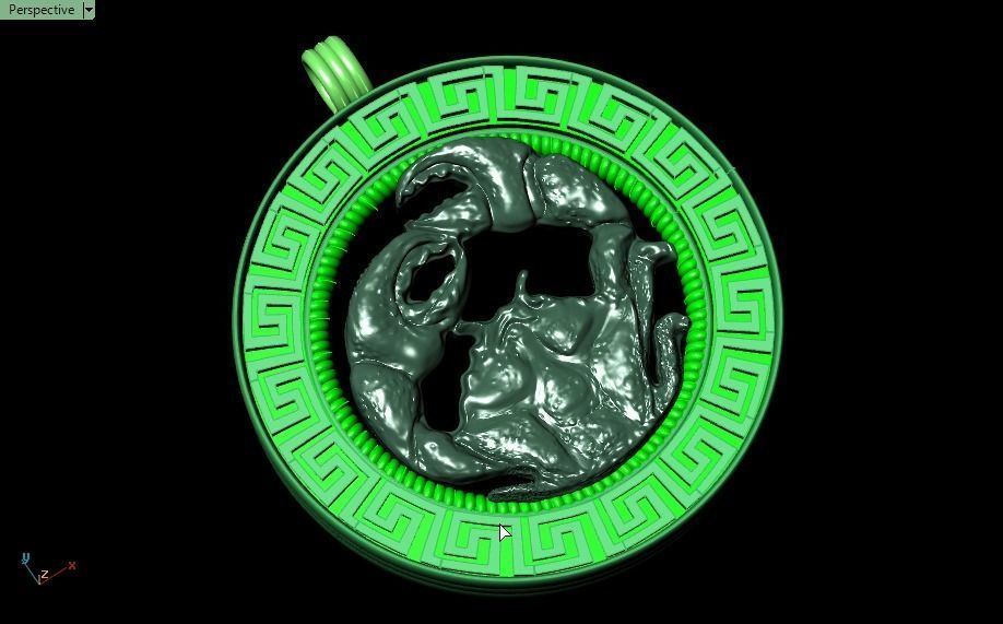 crab pendant - Cancer  3D print model_14