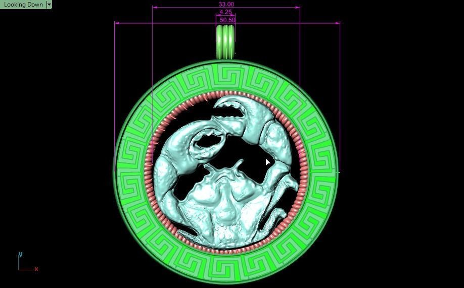 crab pendant - Cancer  3D print model_9