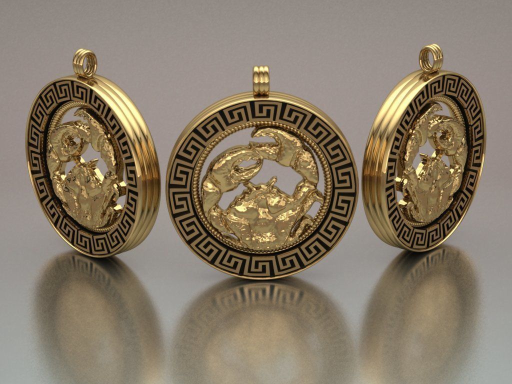 crab pendant - Cancer  3D print model_8