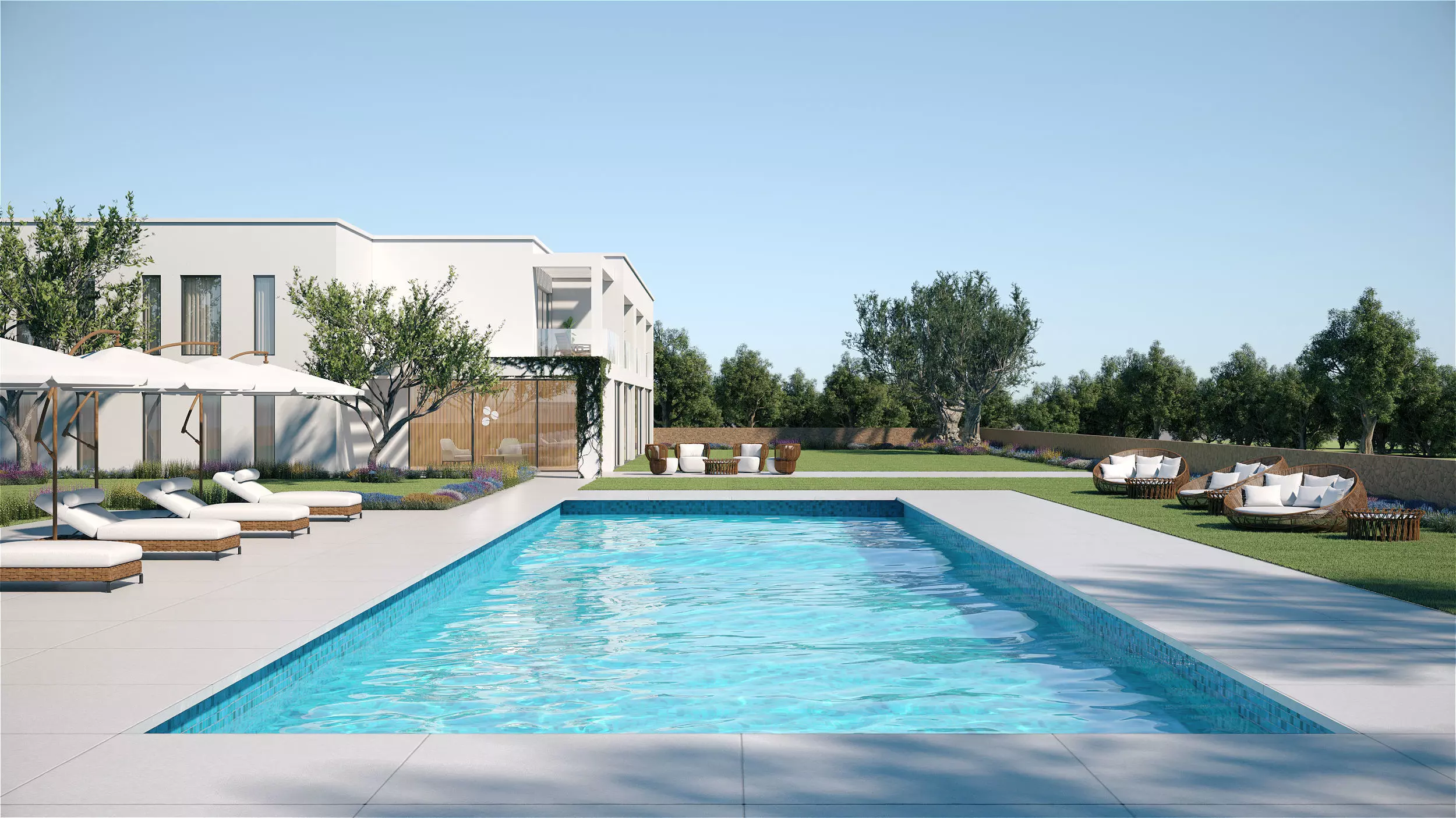 Exterior House Scene 6 - Pool Hotel 3D model_0