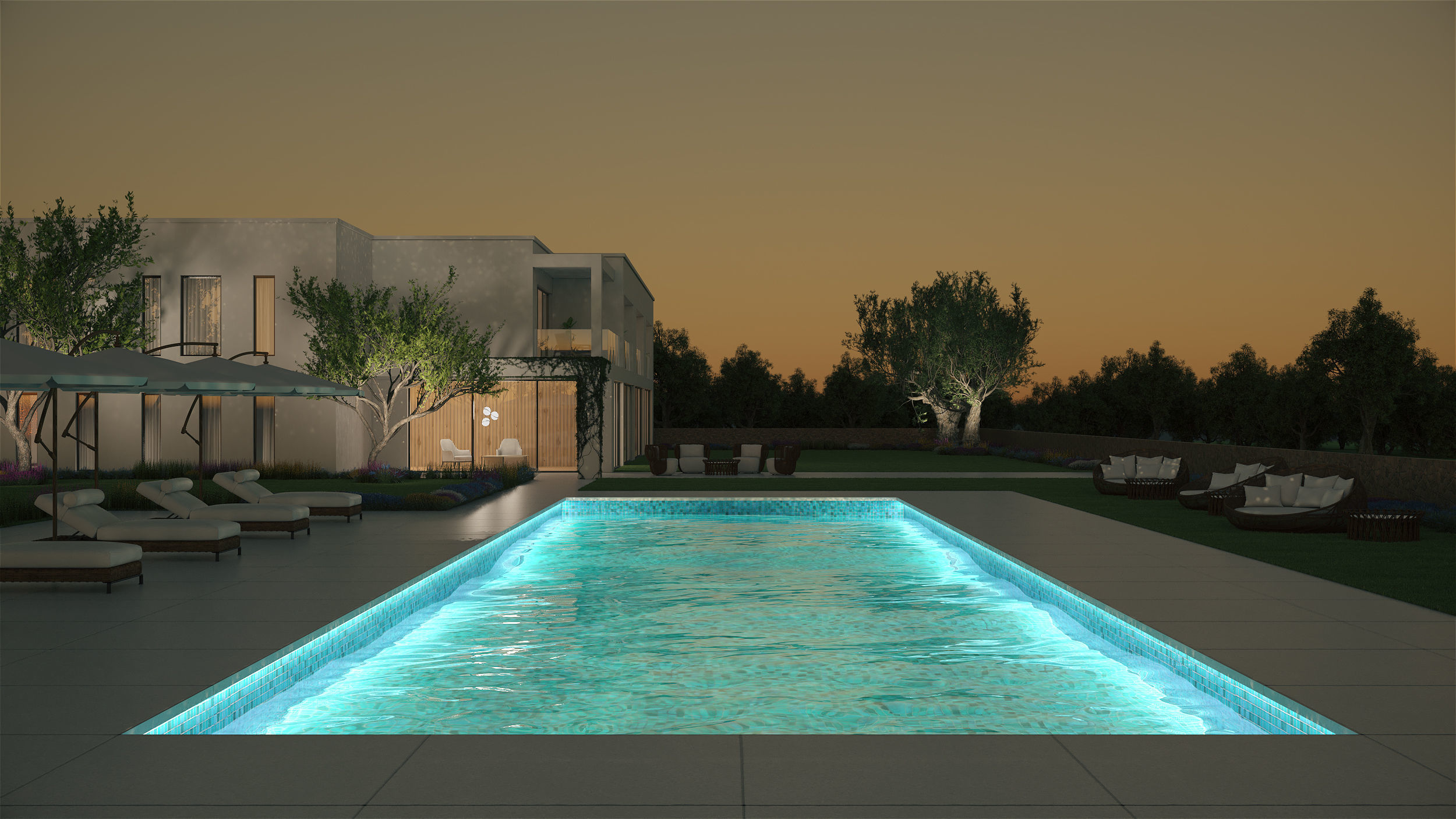 Exterior House Scene 6 - Pool Hotel 3D model_2
