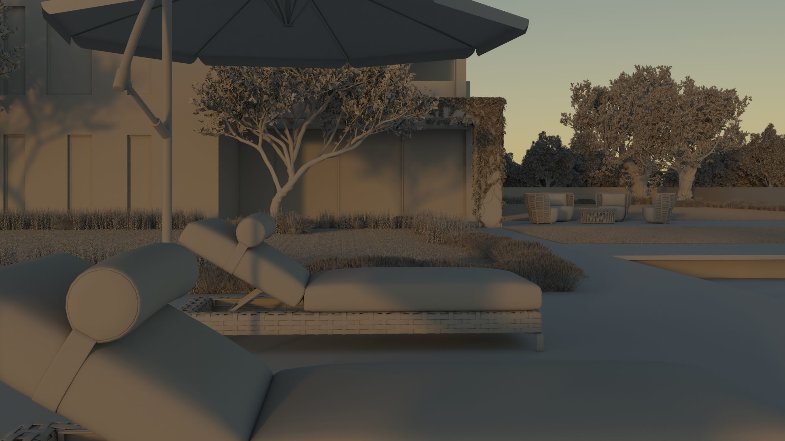 Exterior House Scene 6 - Pool Hotel 3D model_35