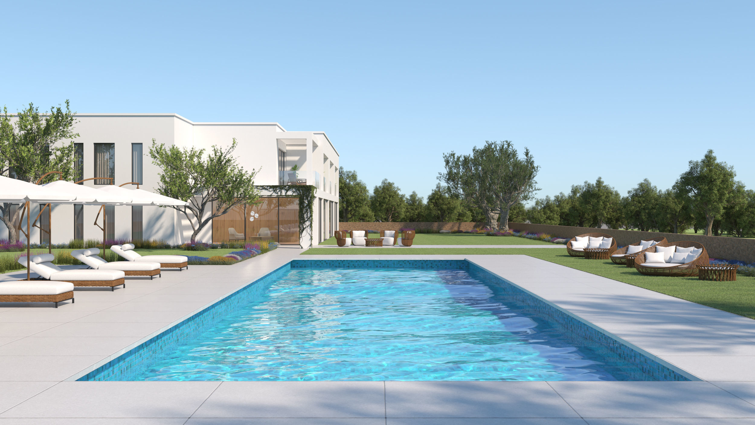 Exterior House Scene 6 - Pool Hotel 3D model_6