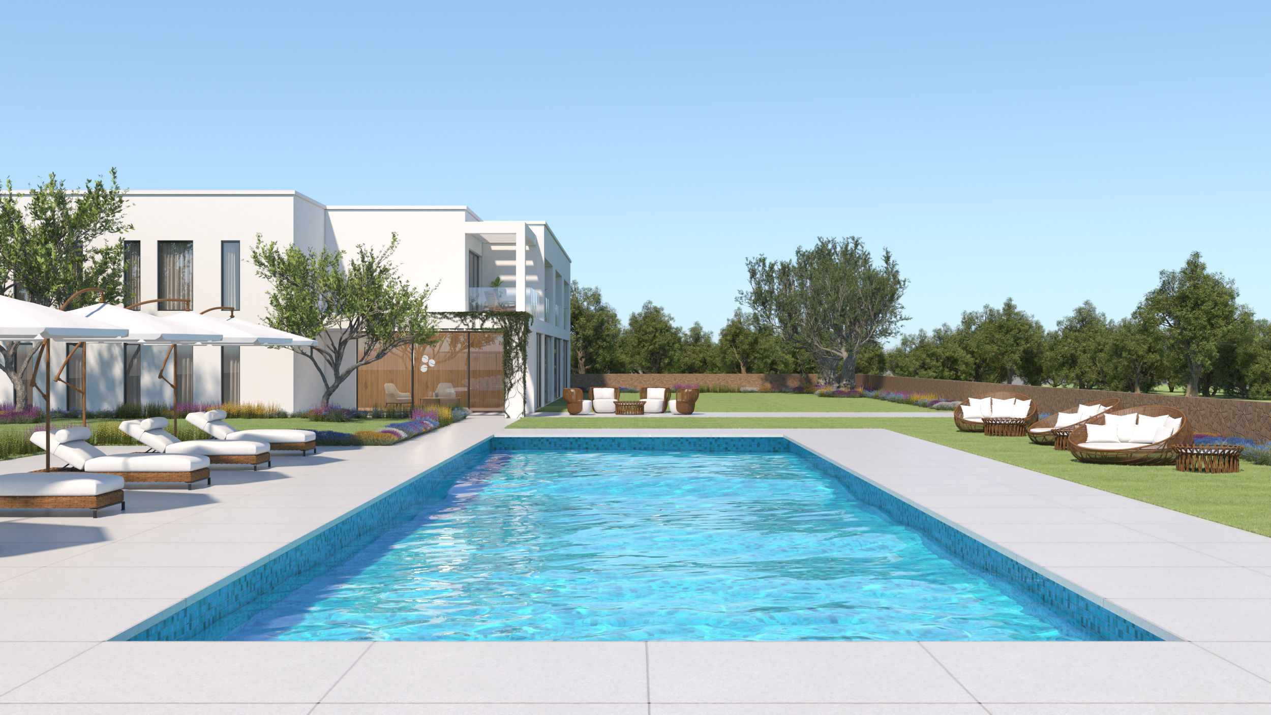 Exterior House Scene 6 - Pool Hotel 3D model_8