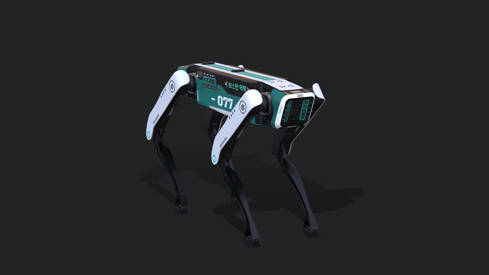 Robot Dog Low-poly 3D model_4