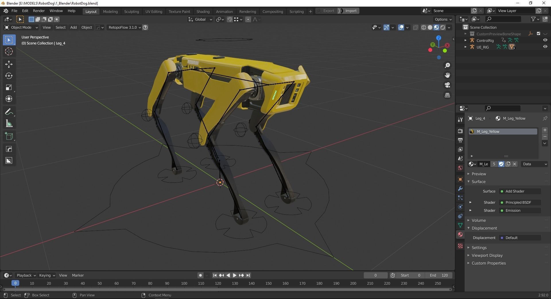 Robot Dog Low-poly 3D model_16