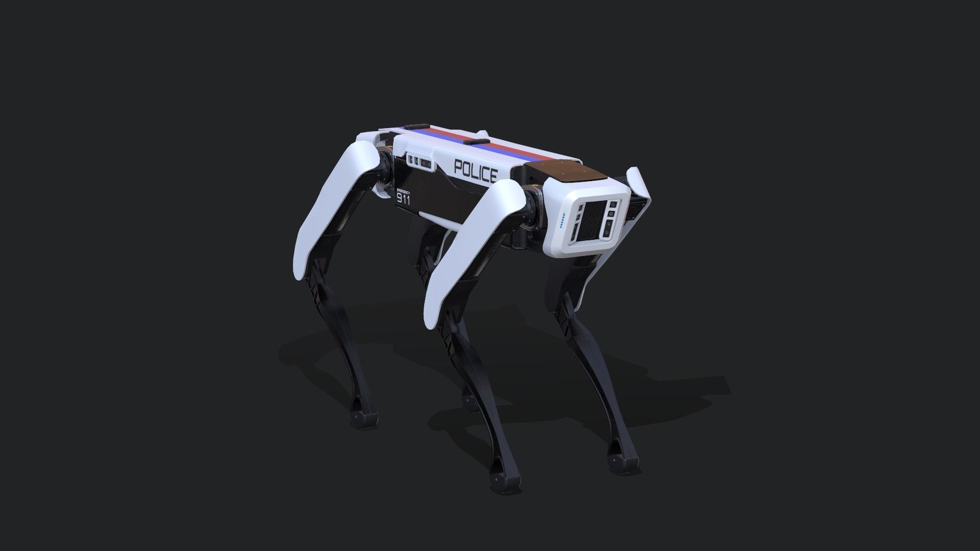 Robot Dog Low-poly 3D model_8