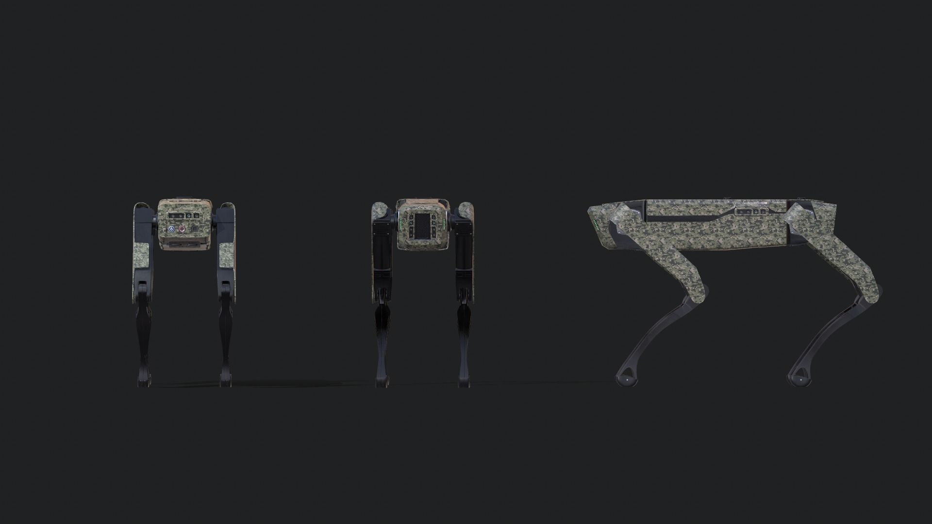 Robot Dog Low-poly 3D model_11