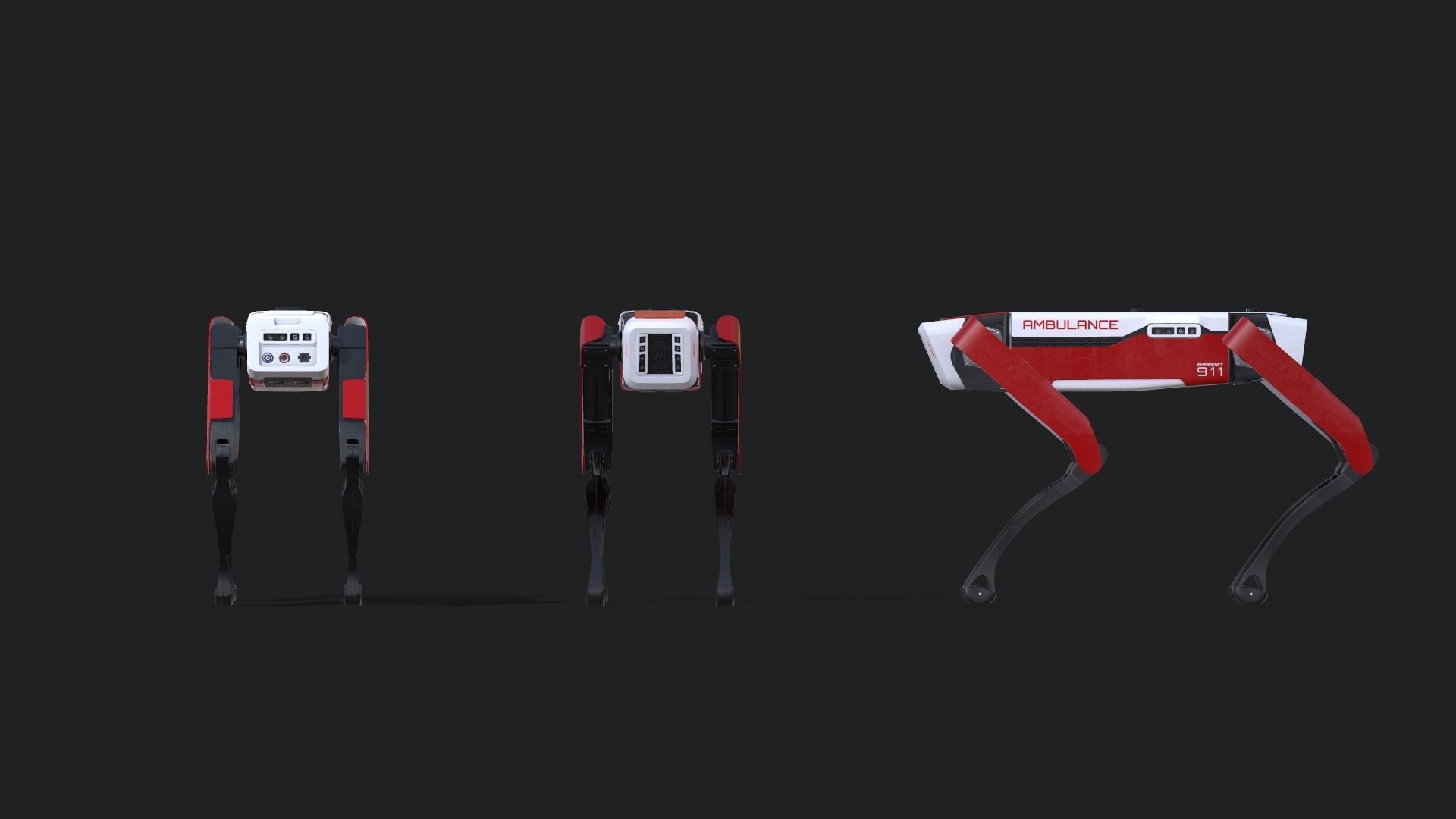 Robot Dog Low-poly 3D model_7