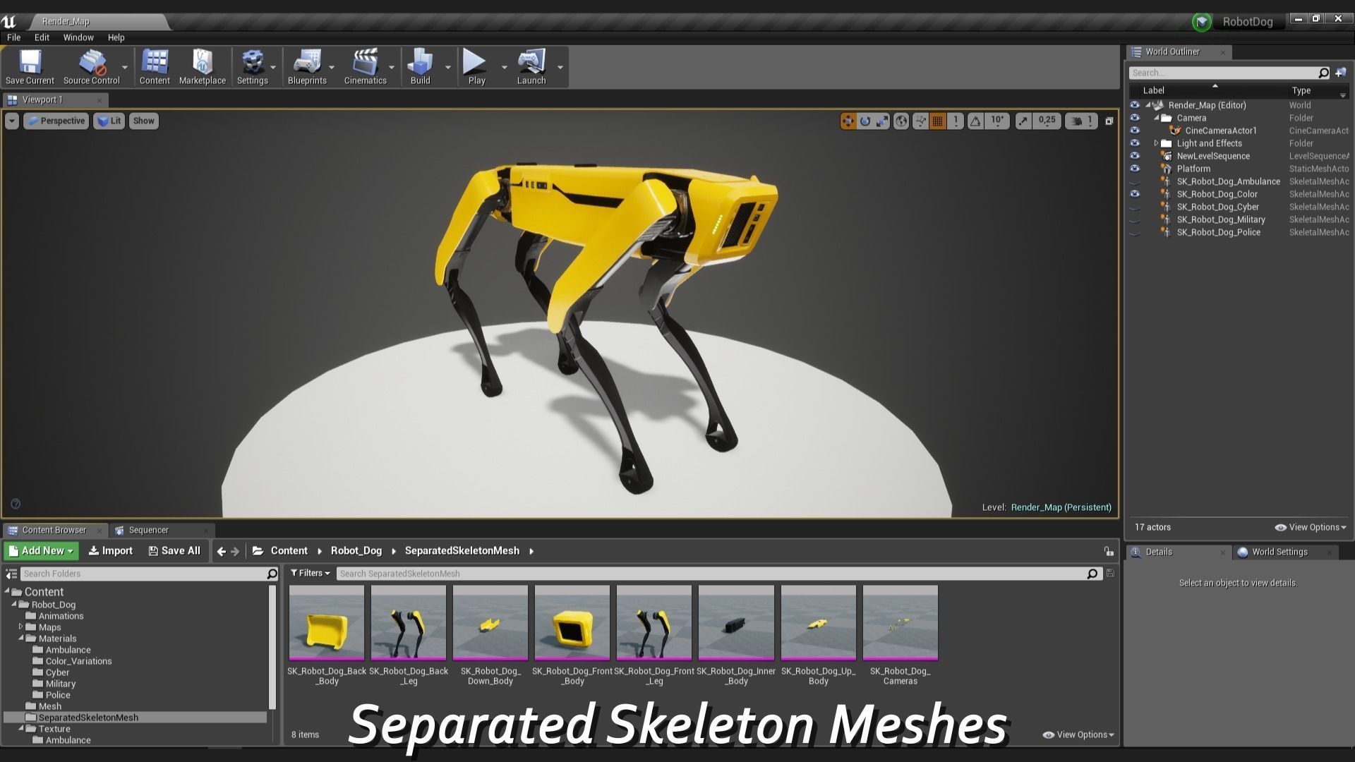 Robot Dog Low-poly 3D model_13