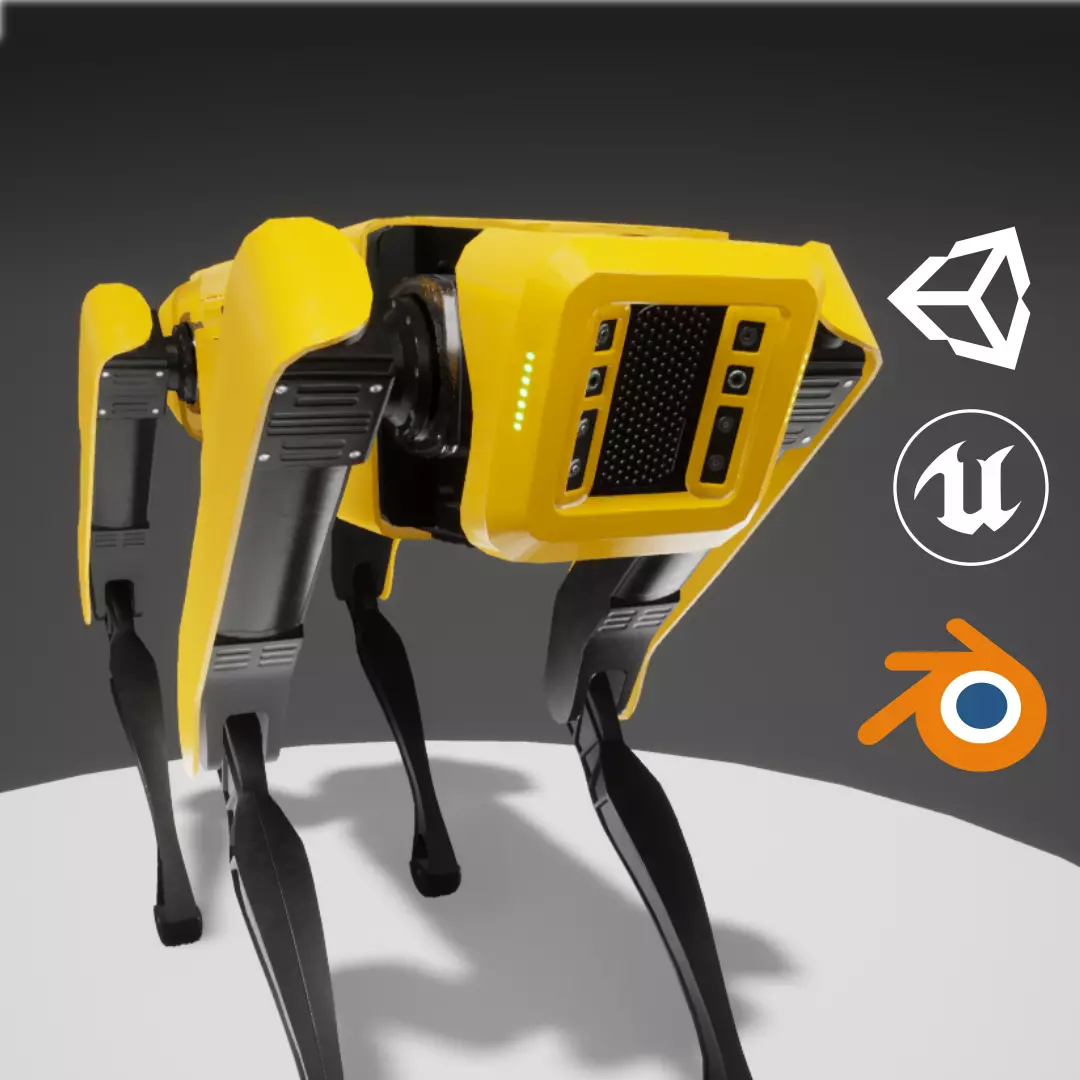 Robot Dog Low-poly 3D model_0