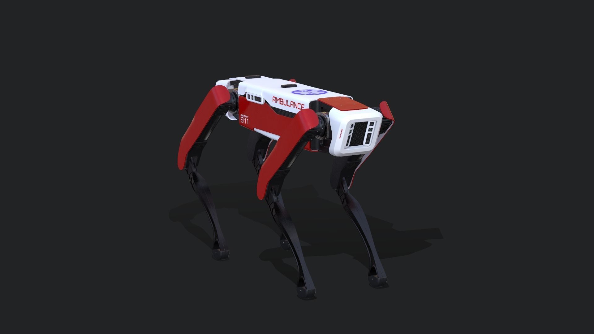 Robot Dog Low-poly 3D model_6