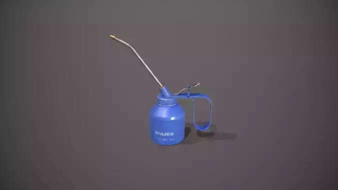 Blue Oil Can Low-poly 3D model