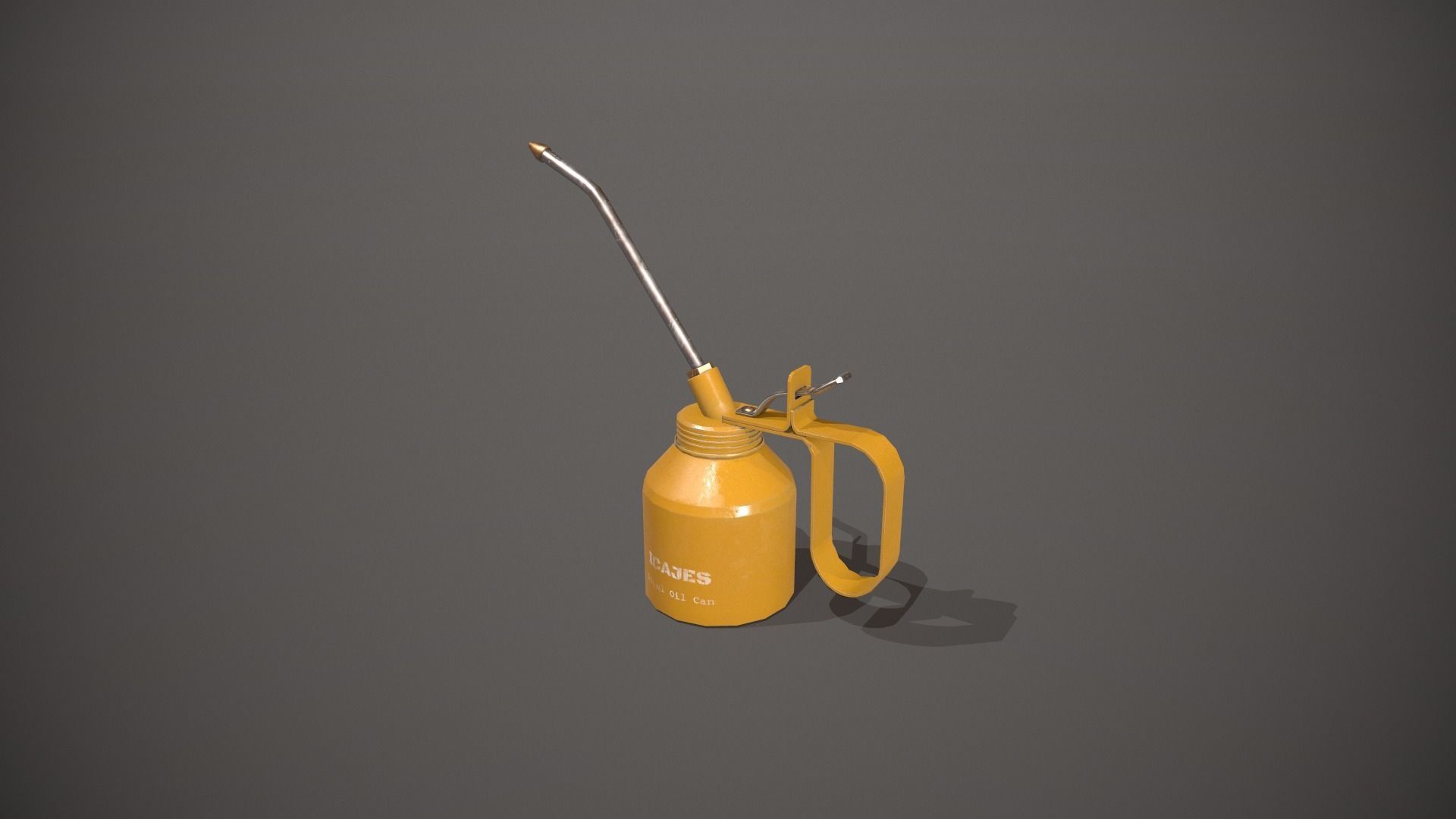 Yellow Oil Can Low-poly 3D model_10