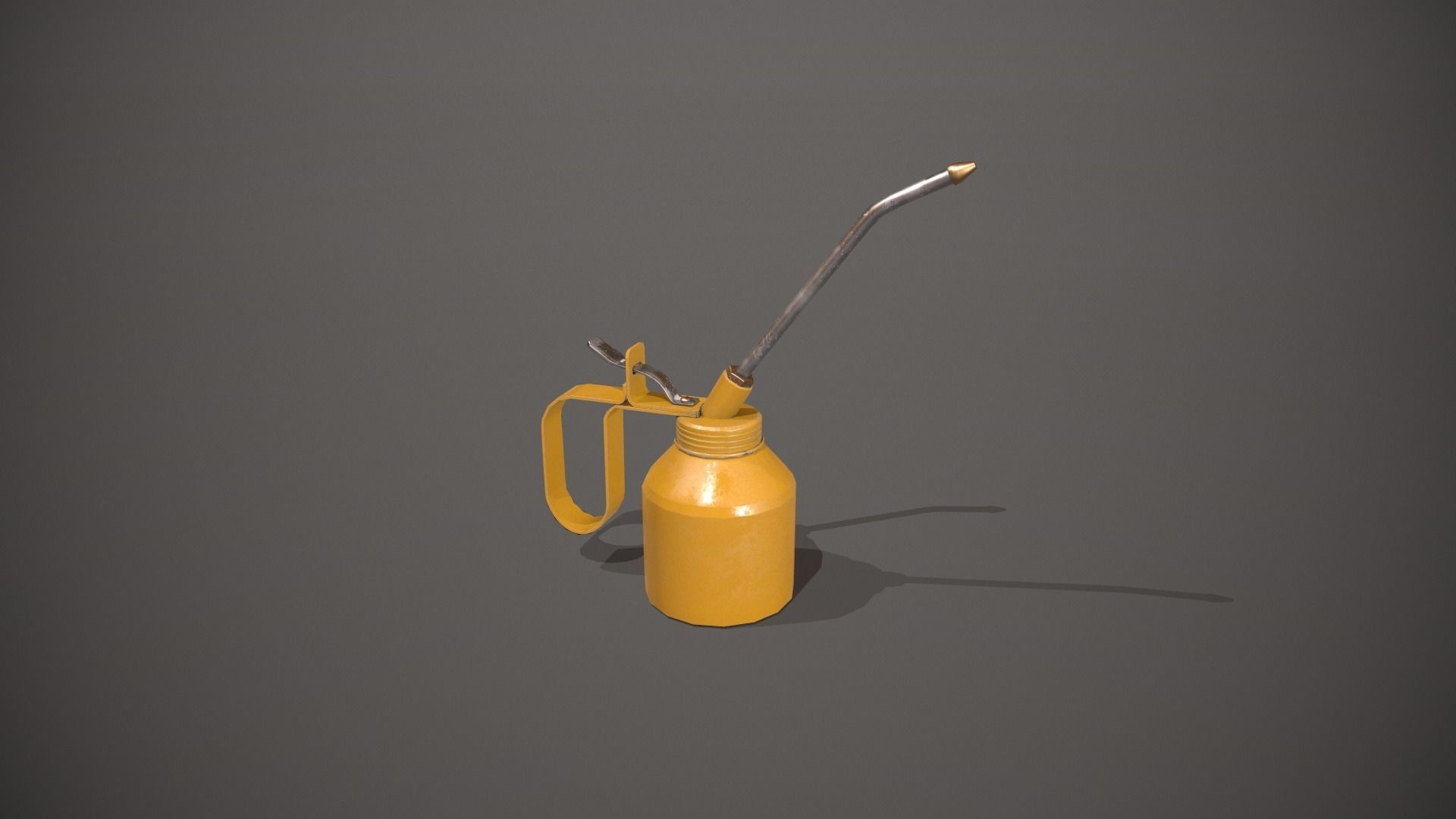 Yellow Oil Can Low-poly 3D model_5