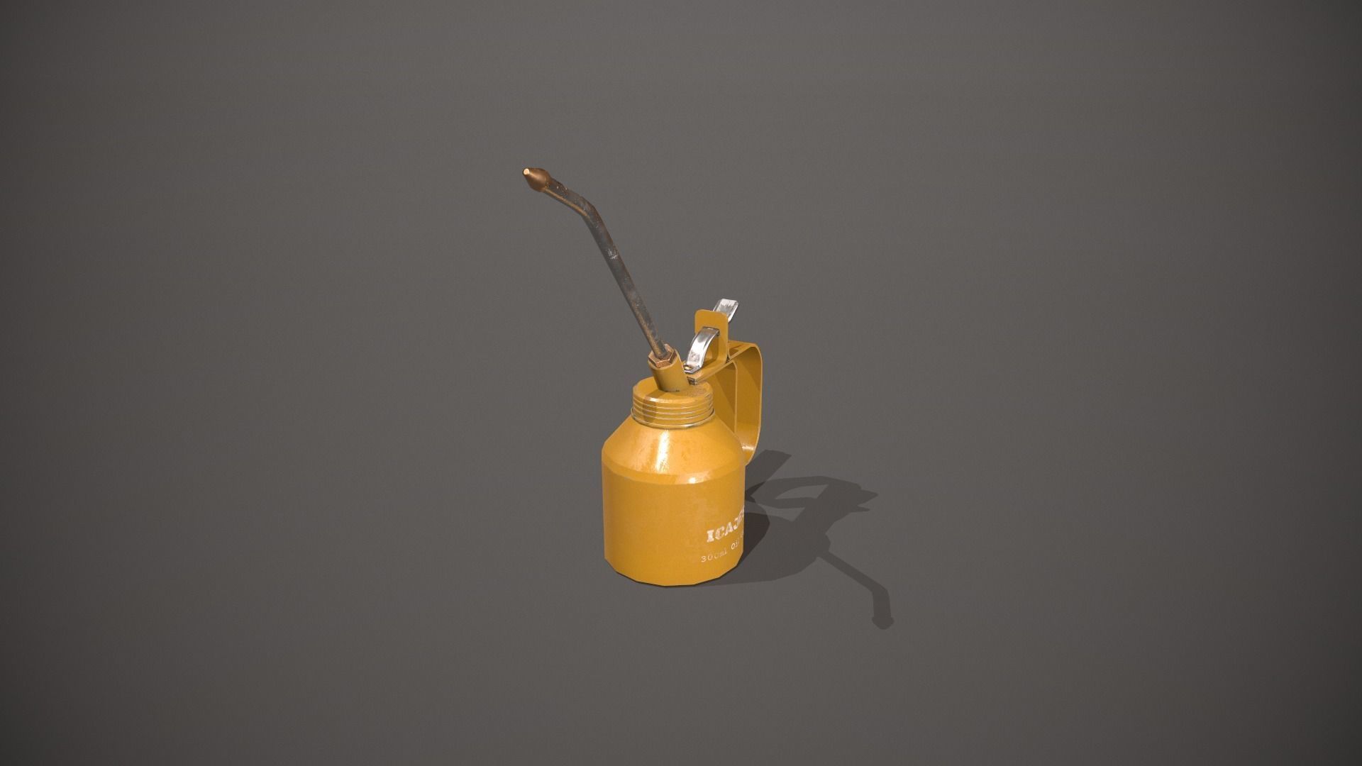 Yellow Oil Can Low-poly 3D model_2