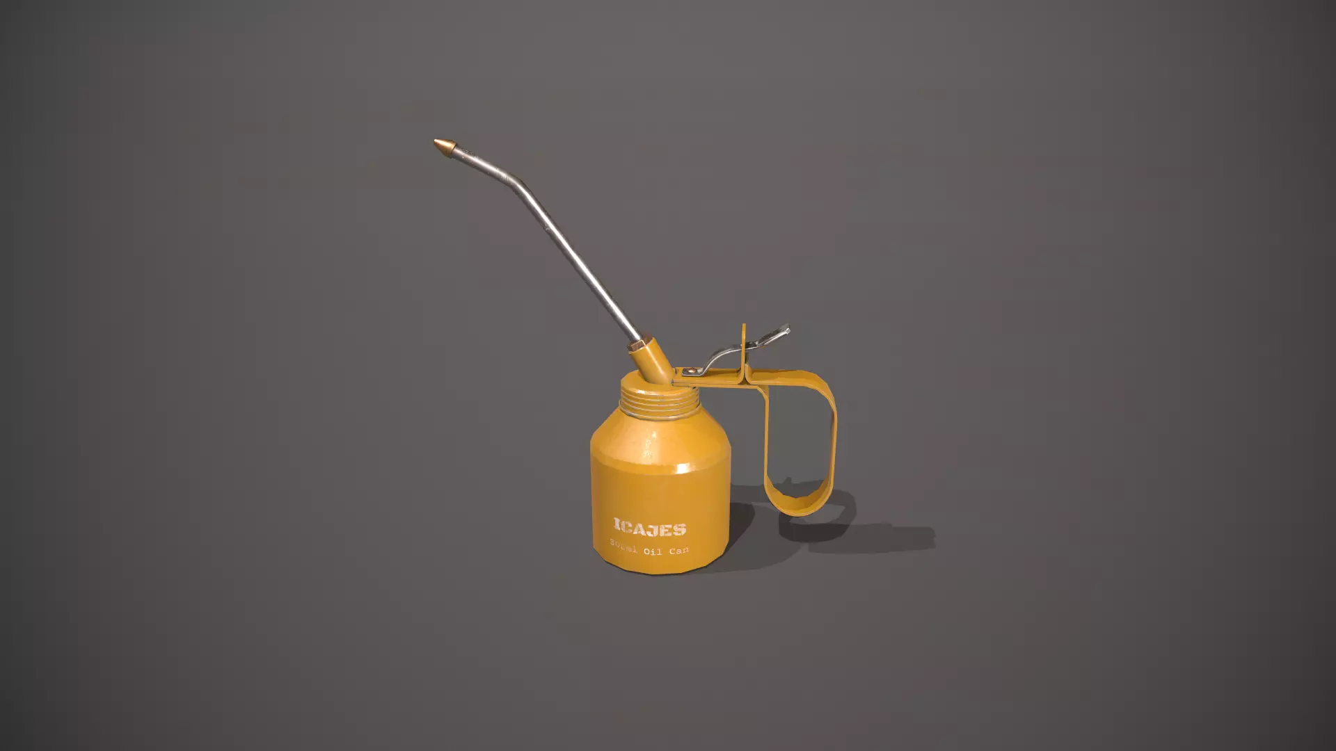 Yellow Oil Can Low-poly 3D model_0
