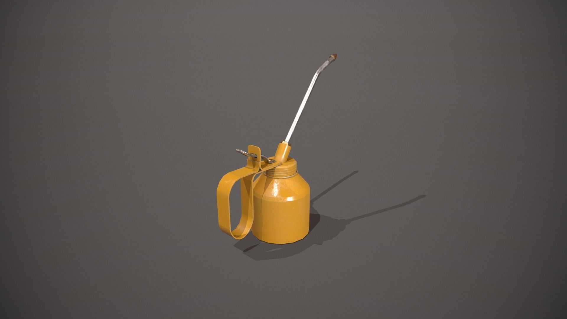 Yellow Oil Can Low-poly 3D model_7
