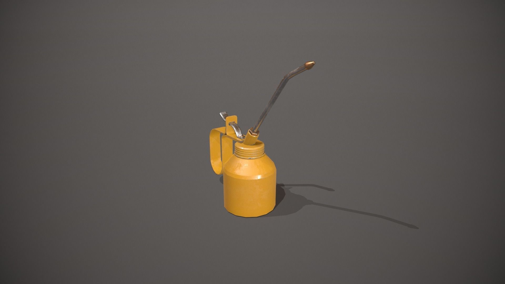 Yellow Oil Can Low-poly 3D model_4