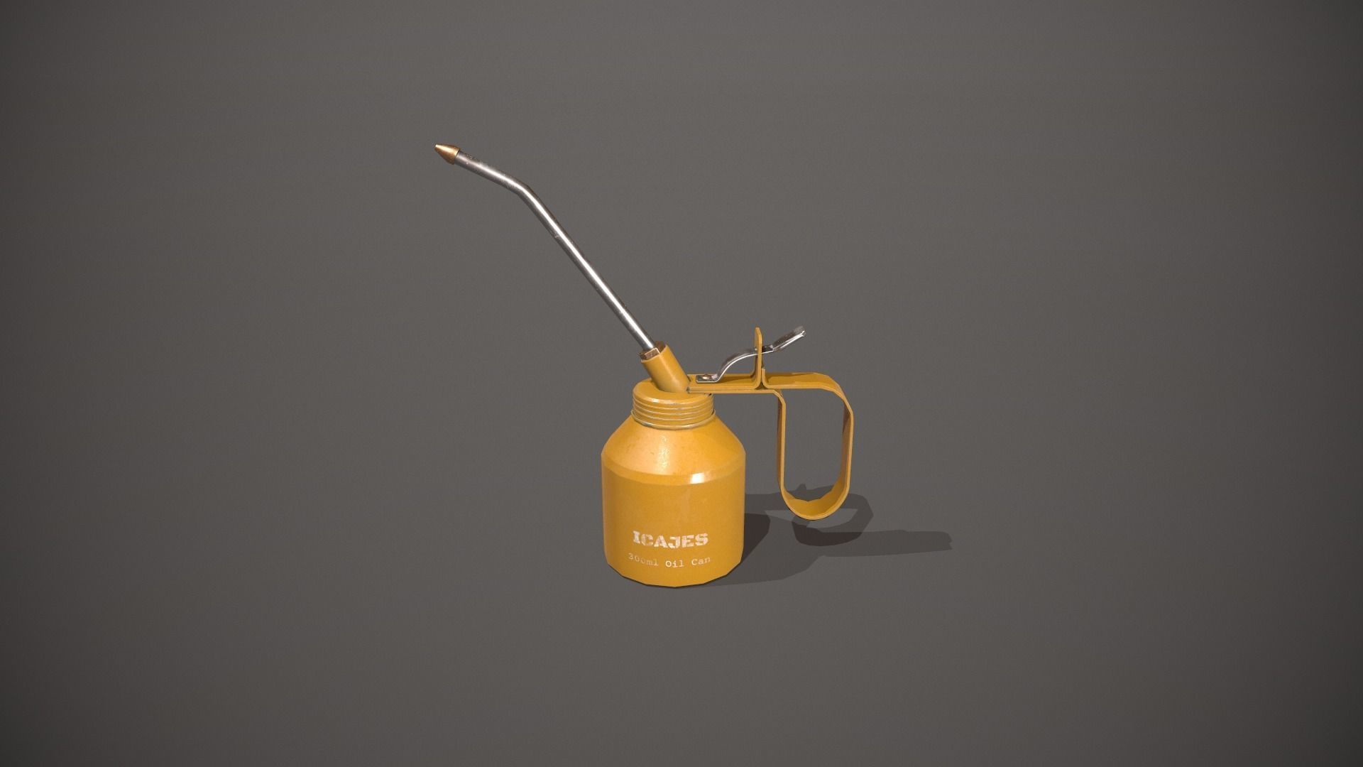Yellow Oil Can Low-poly 3D model_11