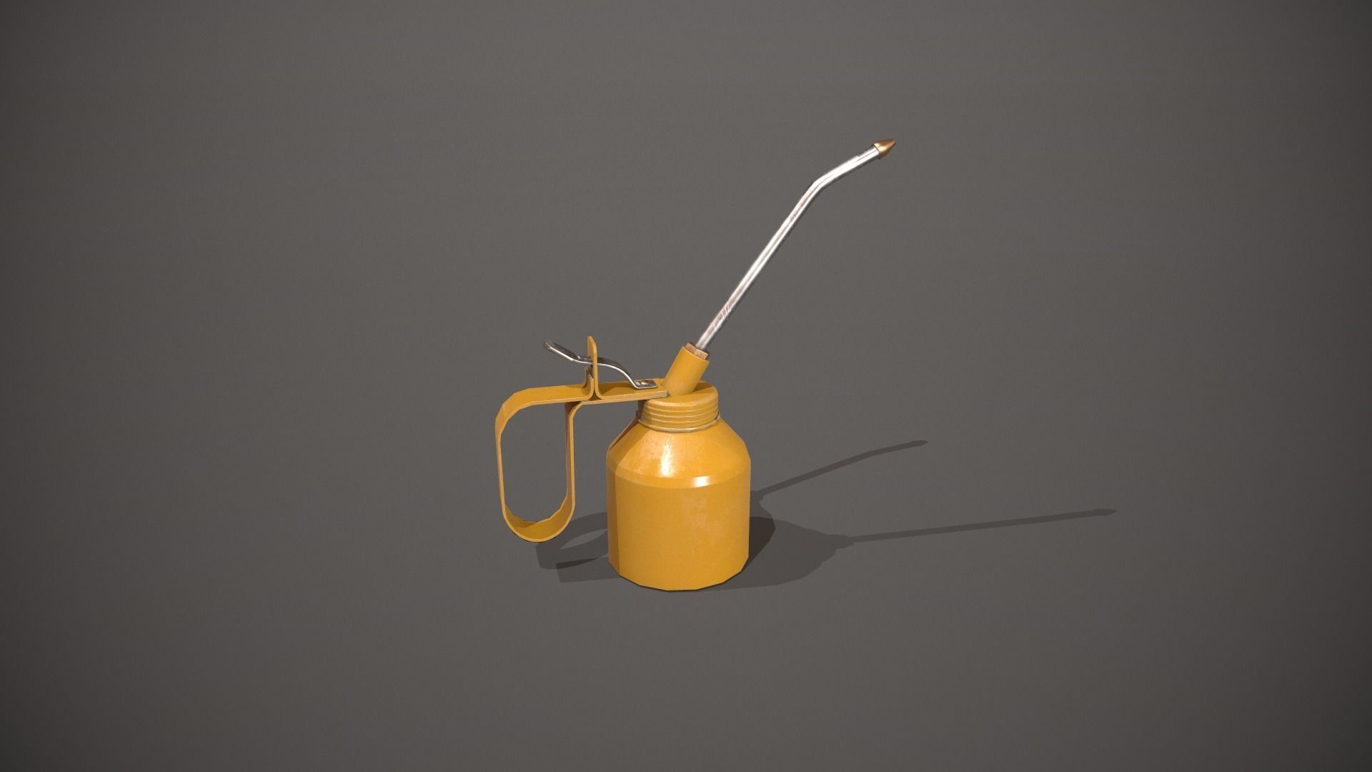 Yellow Oil Can Low-poly 3D model_6