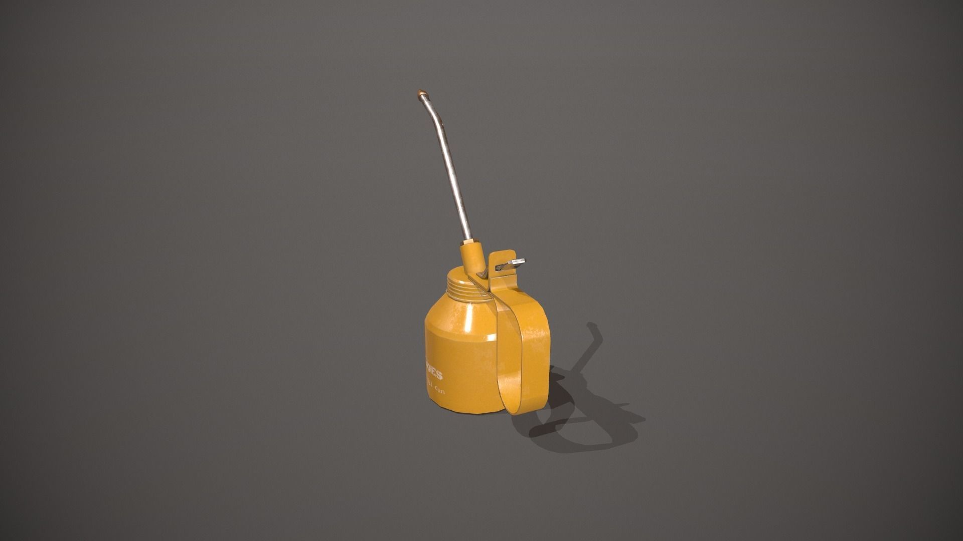 Yellow Oil Can Low-poly 3D model_9