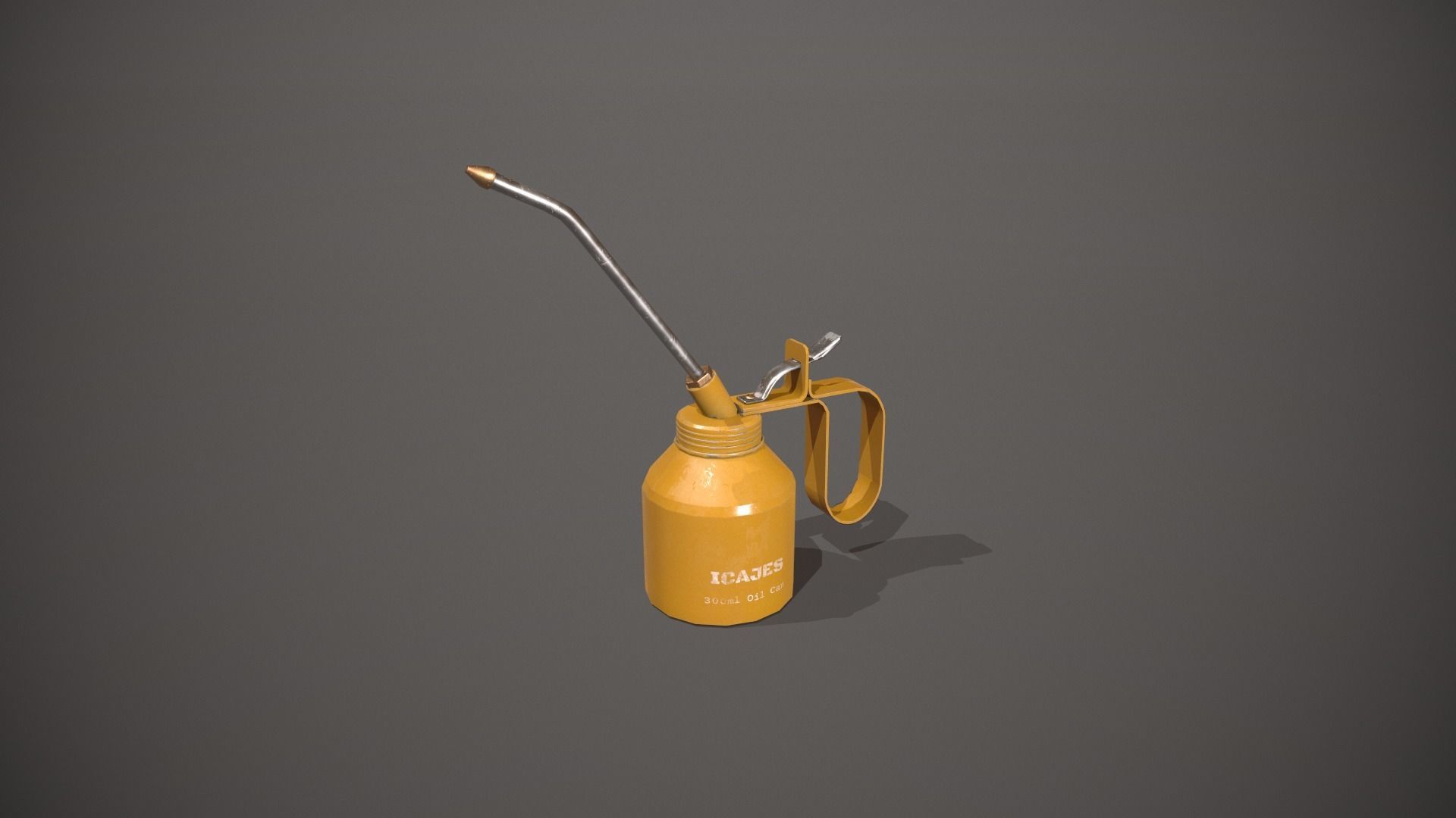 Yellow Oil Can Low-poly 3D model_1