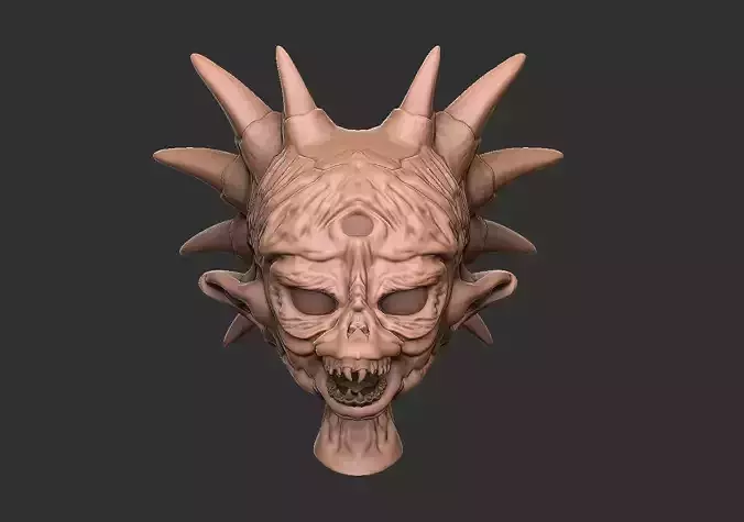Custom horned alien model