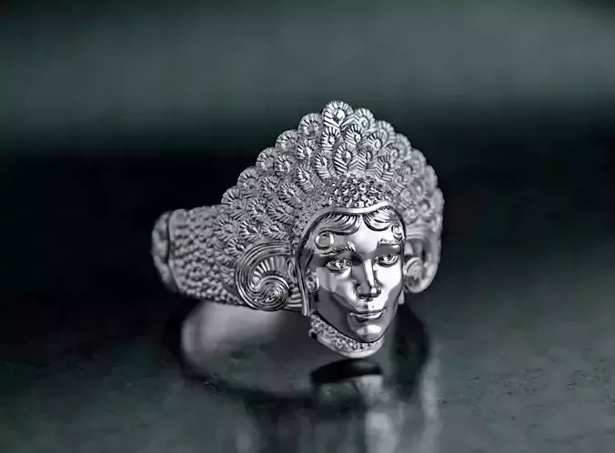 Benda Theatrical Female Mask Ring 3D print model