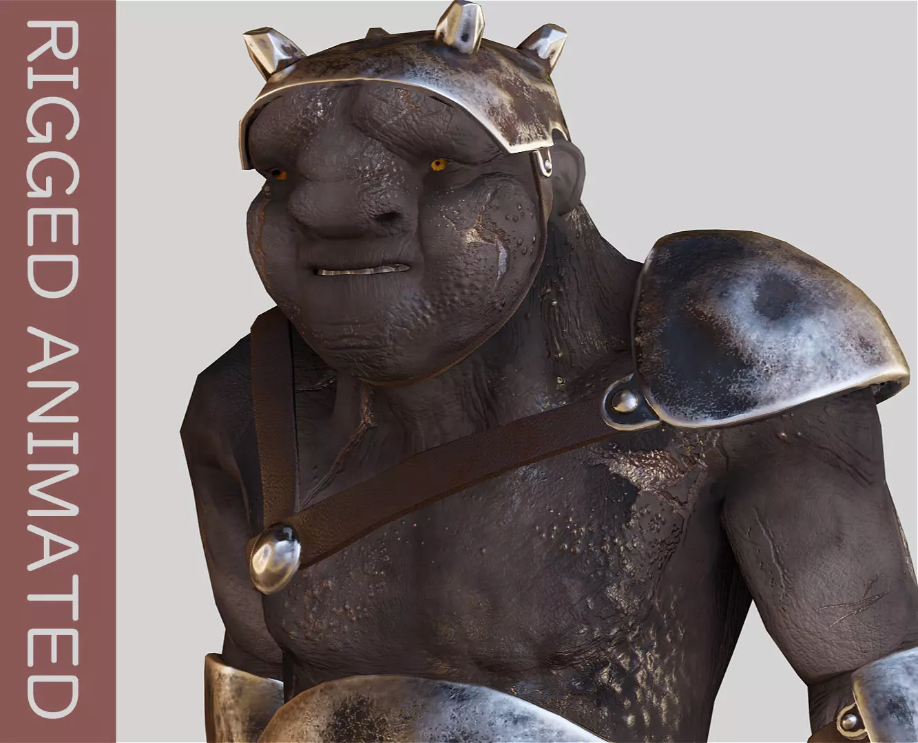 Armed Troll Low-poly 3D model_0